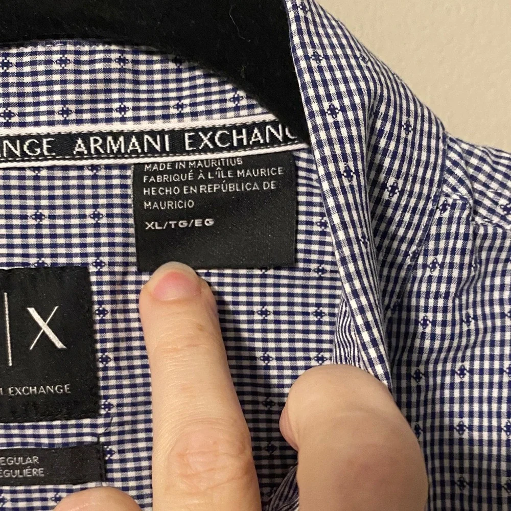 Armani Exchange Men's Blue and White Button-Down Shirt - Picture 4 of 5